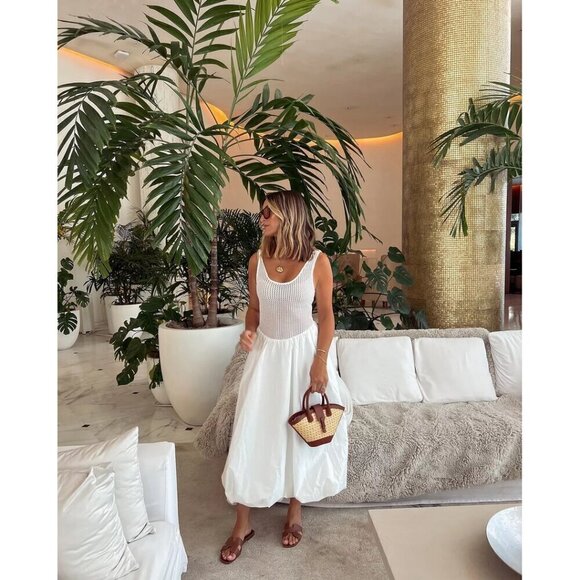 ASTR the Label Contrast Midi Sundress in White Size Medium - Picture 3 of 15